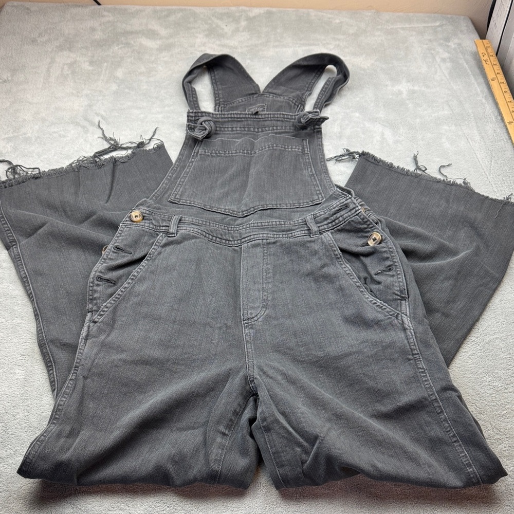 Aerie Charcoal Denim Overalls